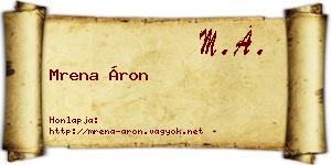 Mrena Áron névjegykártya